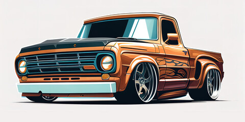 illustration of muscle truck,, muscle car vector design