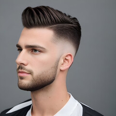 Man with short haircut