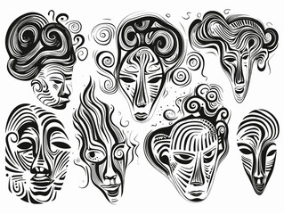 Drawing of Different strokes for different folks. illustration separated, sweeping overdrawn lines.