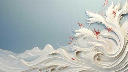 White cut-paper design featuring wavy elements against a blue background, AI-generated.