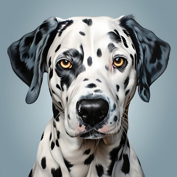 Dalmatian Close-Up Artistic Style Artwork Close-Up Shot Cute Puppy Dog