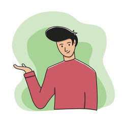 Illustration of a Boy Welcoming