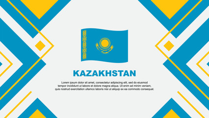 Kazakhstan Flag Abstract Background Design Template. Kazakhstan Independence Day Banner Wallpaper Vector Illustration. Kazakhstan Illustration