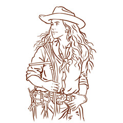 cowboy with hat vector for card illustration decoration 