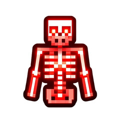 Neon Red Skeleton sticker