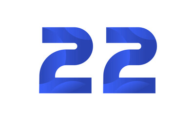 Blue Beach Number Modern Business Logo
