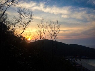 sunset in the mountains