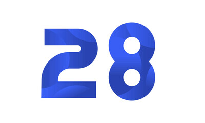 Blue Beach Number Modern Business Logo