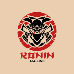 Ronin logo. Samurai logo vector illustration design. Ninja logo.