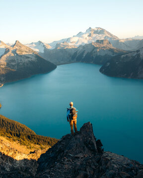 Garibaldi lake sunset view while hiking in Panorama Ridge trail
