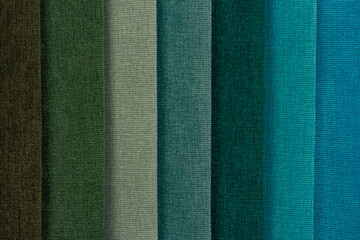 Color palette of corduroy fabric. Velvet texture