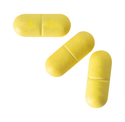 set of yellow pills