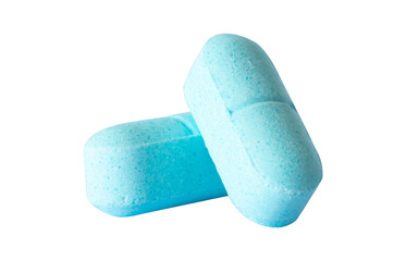 blue pills isolated on medicine concept