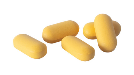 pile of yellow pill isolated