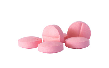 pile of pink pills for pharmacy concept element