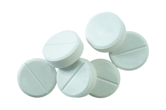 pile of white pills isolated element