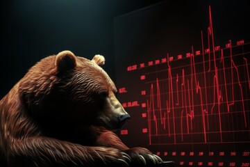 Red bear market. Generative AI illustration