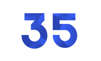 Blue Beach Number Modern Business Logo