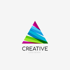 Triangle abstract logo, business emblem icon