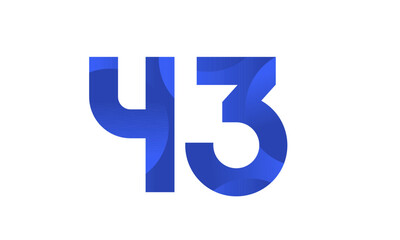 Blue Beach Number Modern Business Logo