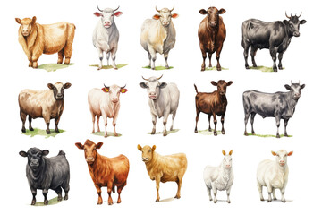 Farm Animals Set - obrazy, fototapety, plakaty