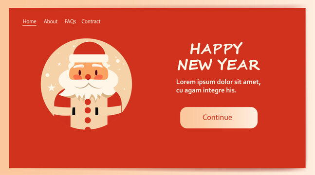santa claus in hat avatar christmas eve holiday happy new year celebration template horizontal copy space
