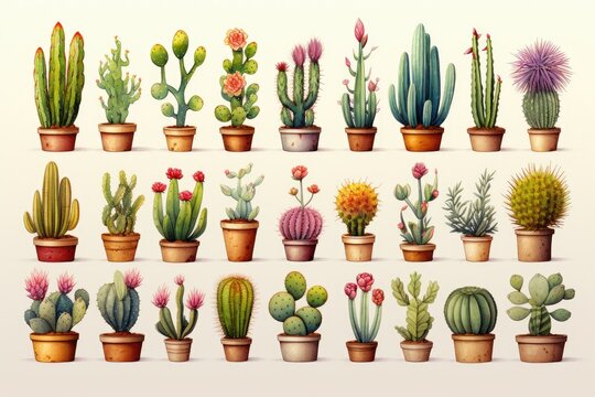 Cacti Watercolor Set
