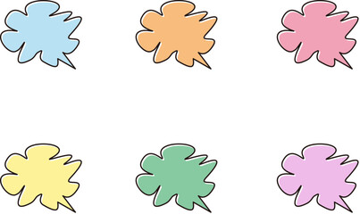 ポップな吹き出し　ハイライトと黒の線