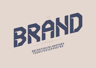Vector of stylized modern font and alphabet
