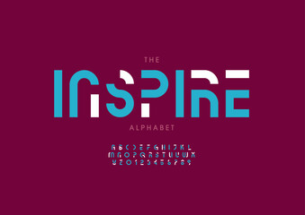 Vector of stylized modern font and alphabet
