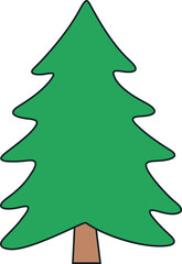 Christmas tree icon vector illustration. Simple pine silhouette stylized design element