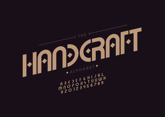 Vector of stylized modern font and alphabet