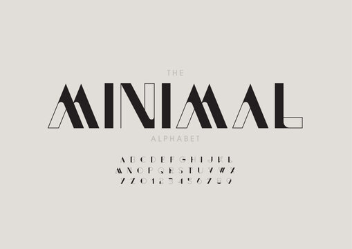 Vector of stylized modern font and alphabet