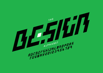 Vector of stylized modern font and alphabet
