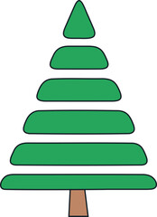 Christmas tree icon vector illustration. Simple pine silhouette stylized design element