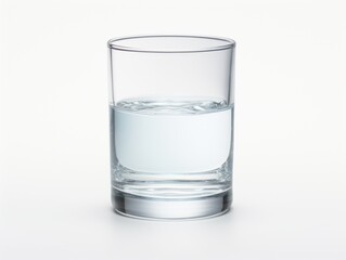 Water in a glass beaker isolated on white background
