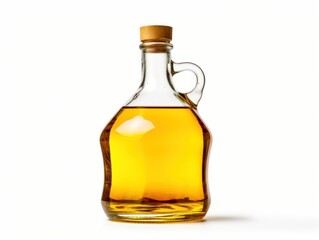 Bottle with vegetable oil isolated on white background