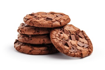 Fototapeta na wymiar Chocolate cookies isolated on white background