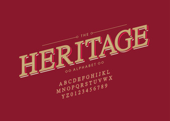 Vector of stylized modern font and alphabet