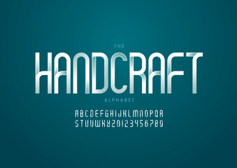 Vector of stylized modern font and alphabet