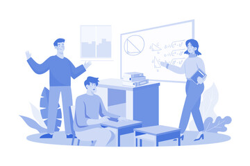 Fototapeta premium Student Attending Maths Class