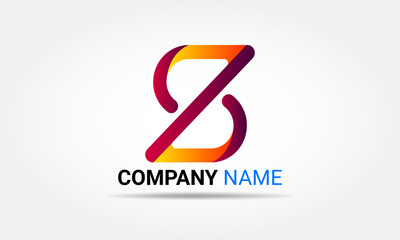 Initial SZ letter colorful logo design vector icon illustration