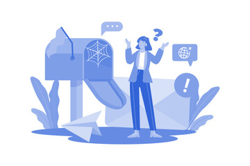 No Email Illustration concept on white background