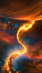 galaxies, wormholes and nebulas on fire