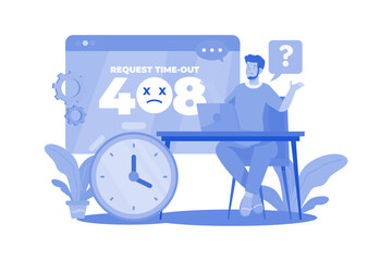 Request Timeout Illustration concept on white background
