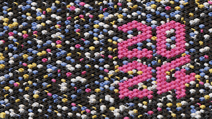 New Year 2024 Background 3D Render Illustration 10