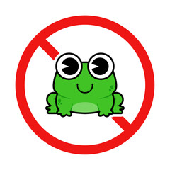 No Frog Sign on White Background
