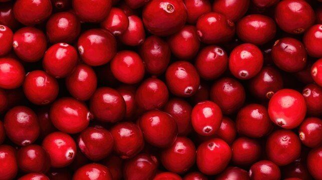 Cranberry seamless pattern. Berries background.