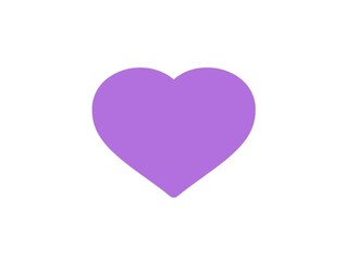 Purple heart on white background