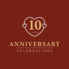 10 Years Anniversary Celebration Vector Template Design Illustration